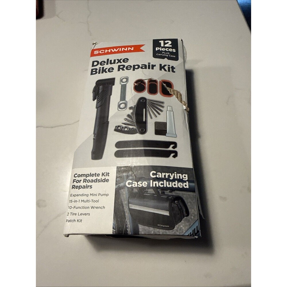 Bike Repair Kit Schwinn Deluxe Seat Pack Tools Black 12 Piece